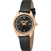 Just Cavalli Dame Sort Rosaguld Læder Ur JC1L388L0035 - Urma.dk