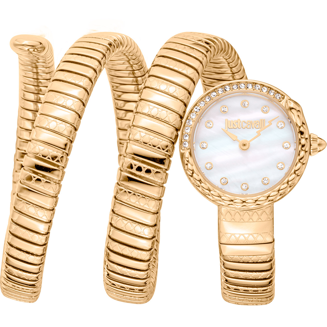 Just Cavalli Dame Ur Rustfrit Stål Guld Snake JC1L302M0025 - Urma.dk