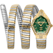 Just Cavalli Dame Ur Rustfrit Stål Guld Sølv Grøn JC1L304M0065 - Urma.dk