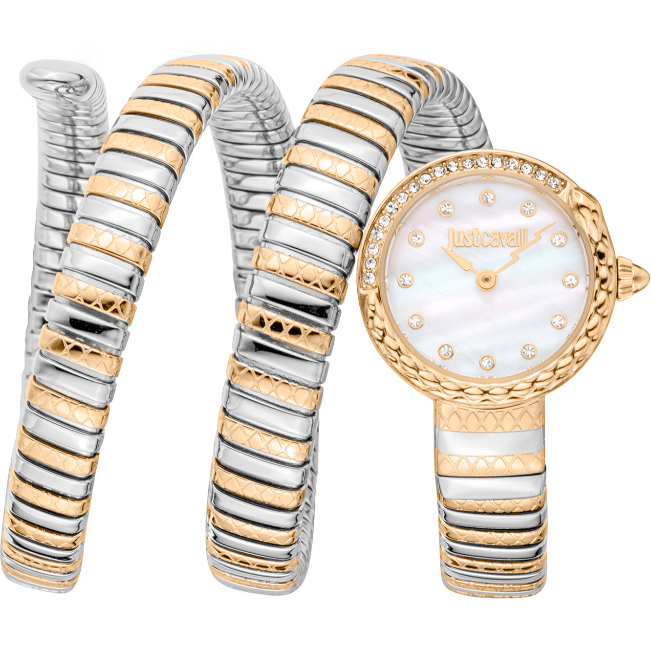 Just Cavalli Dame Ur Rustfrit Stål Guld Sølv Hvid JC1L302M0055 - Urma.dk
