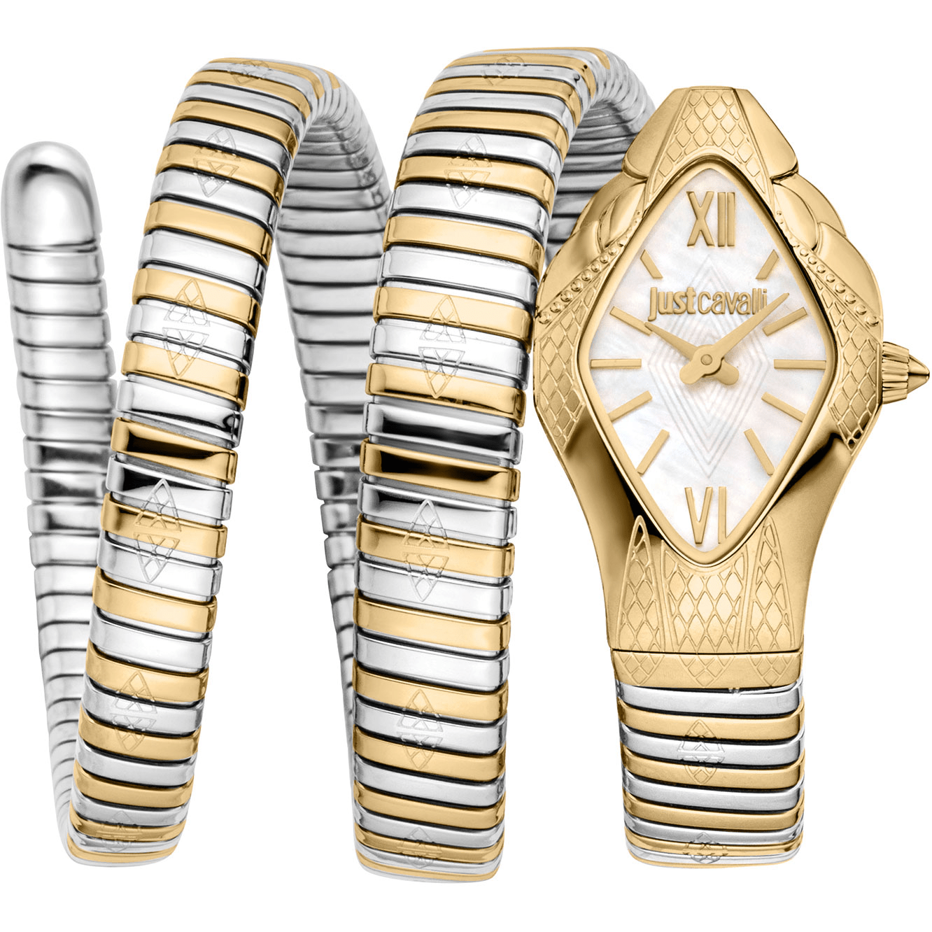 Just Cavalli Dame Ur Rustfrit Stål Guld Sølv Hvid JC1L307M0055 - Urma.dk