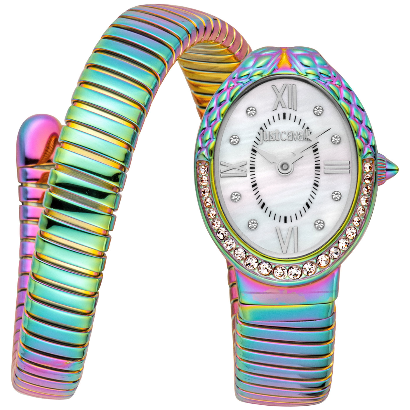 Just Cavalli Dame Ur Rustfrit Stål Rainbow Hvid JC1L390M0075 - Urma.dk
