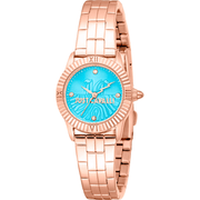 Just Cavalli Dame Ur Rustfrit Stål Rosaguld & Blå Analog JC1L328M0065 - Urma.dk