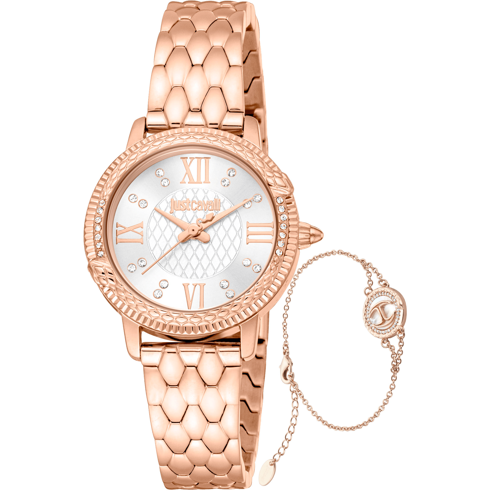 Just Cavalli Dame Ur Rustfrit Stål Rosaguld Sølv Analog JC1L276M0075 - Urma.dk