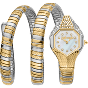 Just Cavalli Dame Ur Rustfrit Stål Sølv Guld Snake JC1L193M0055 - Urma.dk
