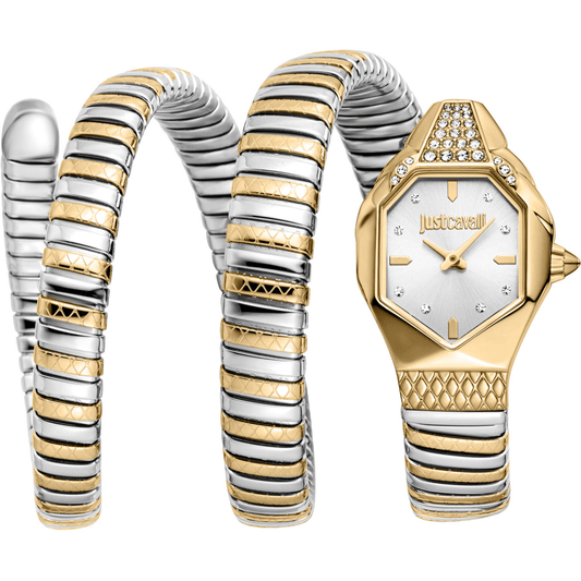 Just Cavalli Dame Ur Rustfrit Stål Sølv Guld Sølv JC1L370M0055 - Urma.dk