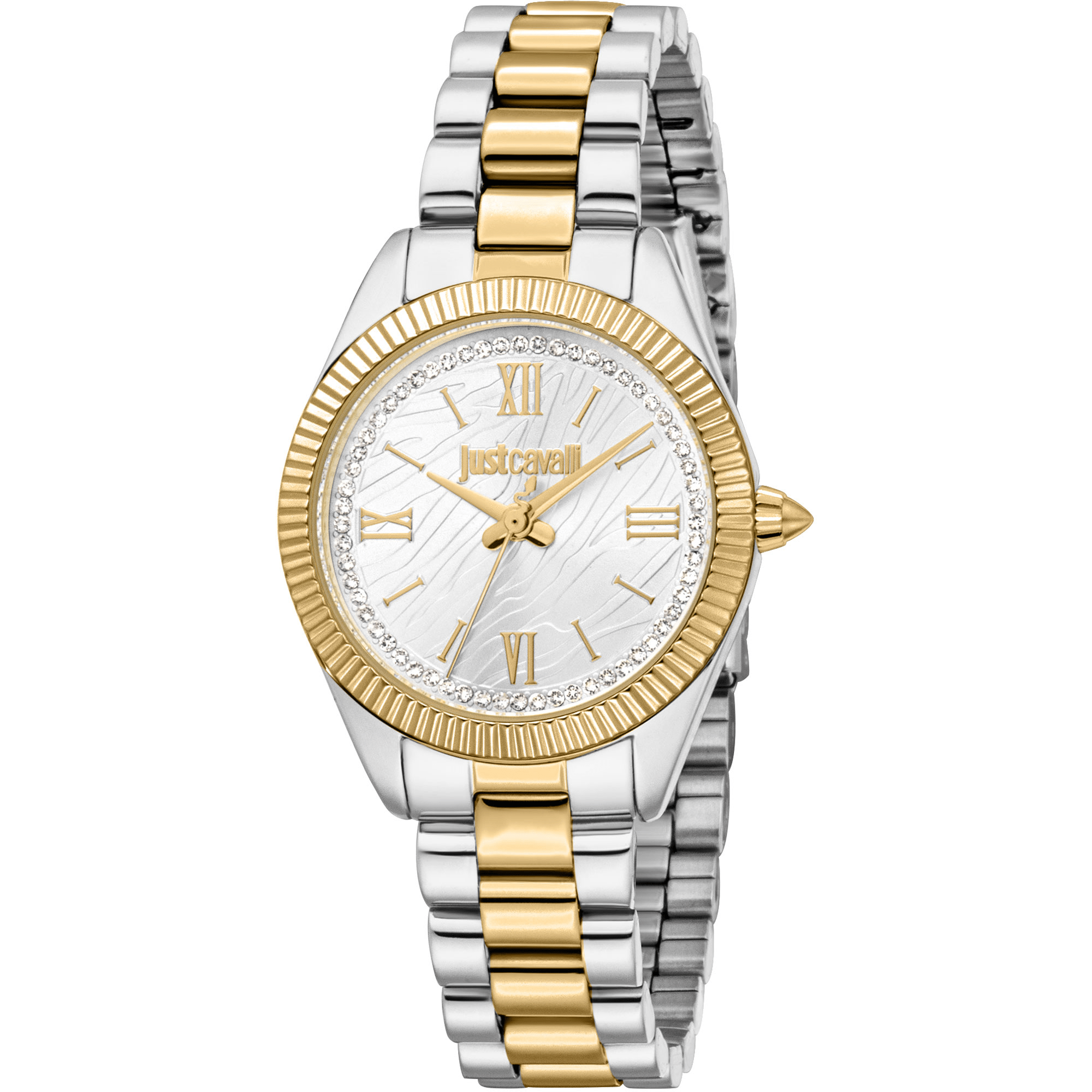 Just Cavalli Dame Ur Rustfrit Stål Sølv & Guldfarvet Analog JC1L388M0095 - Urma.dk