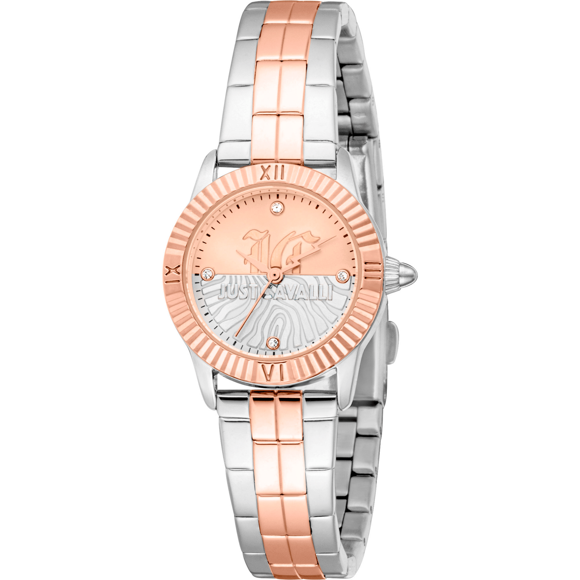 Just Cavalli Dame Ur Rustfrit Stål Sølv & Rosaguld Analog JC1L328M0095 - Urma.dk