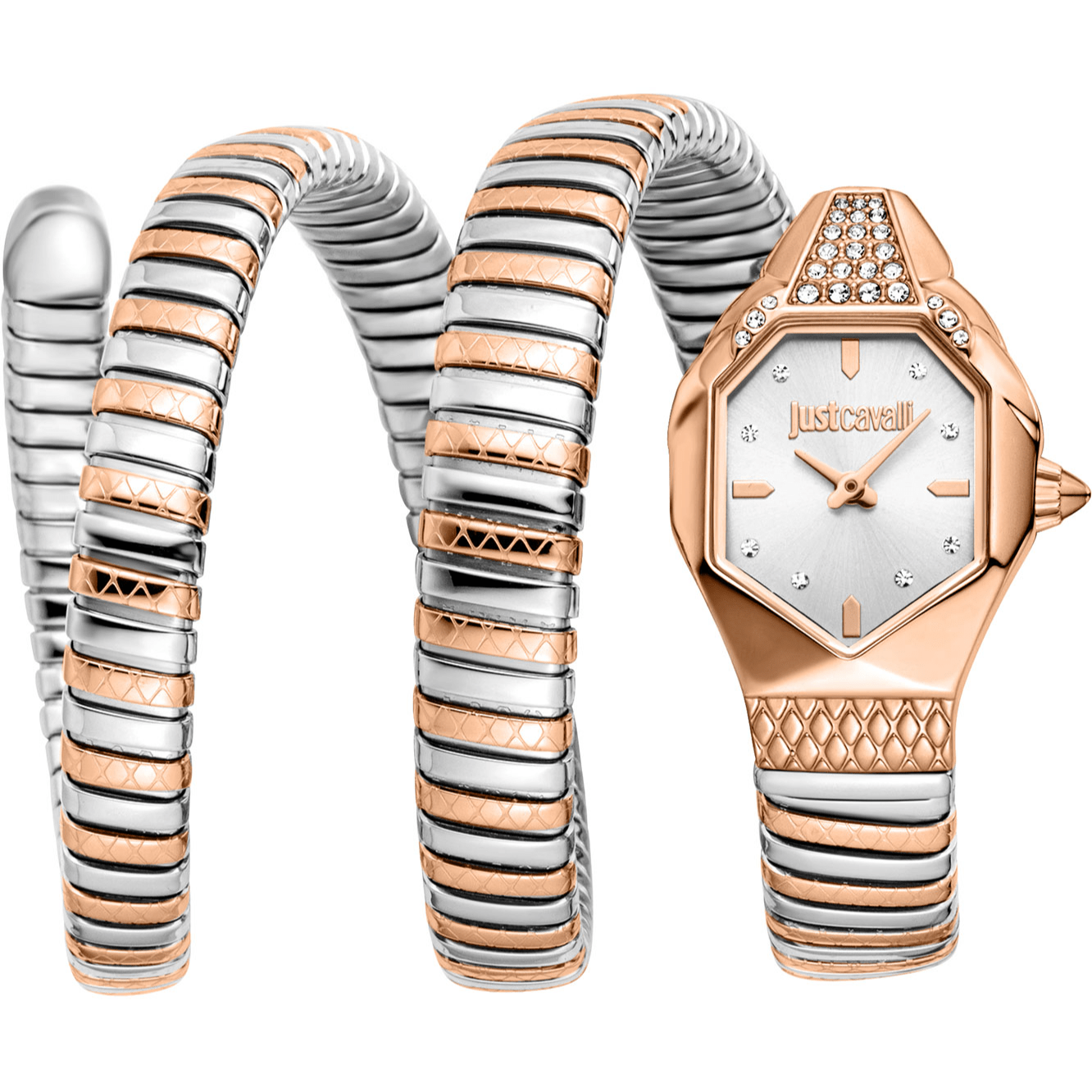Just Cavalli Dame Ur Rustfrit Stål Sølv Rosaguld Sølv JC1L370M0065 - Urma.dk