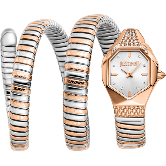 Just Cavalli Dame Ur Rustfrit Stål Sølv Rosaguld Sølv JC1L370M0065 - Urma.dk