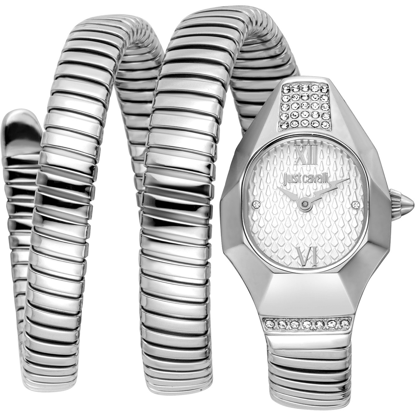 Just Cavalli Dame Ur Rustfrit Stål Sølv Snake JC1L397M0015 - Urma.dk