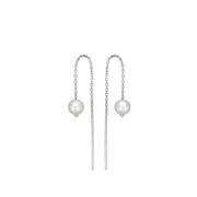 Kæde ørering m/ferskvandsperle, sølv - Urma.dk