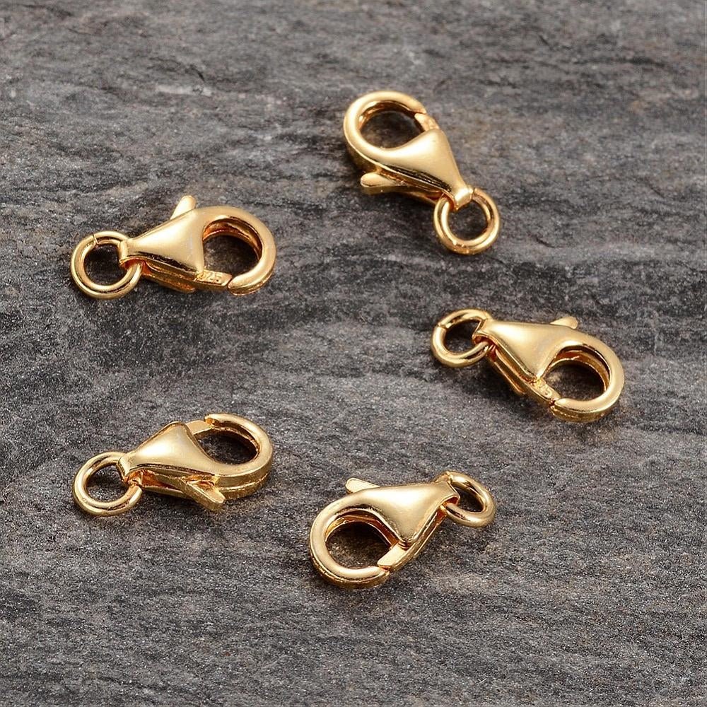 Karabinlås i forgyldt sterling sølv 8,6 mm - Urma.dk