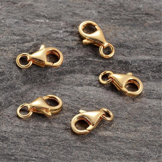 Karabinlås i forgyldt sterling sølv 8,6 mm - Urma.dk