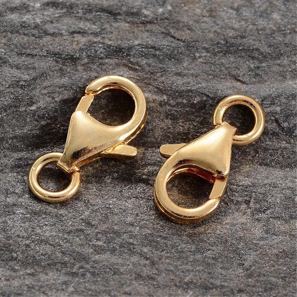 Karabinlås i forgyldt sterling sølv 8,6 mm - Urma.dk