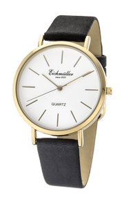 Klassisk herreur i forgyldt stål med sort læderrem - Urma.dk