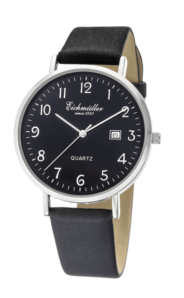 Klassisk herreur med sort læderrem - Urma.dk