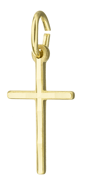 Kors vedhæng i 8 karat guld, silkemat, massivt - Urma.dk