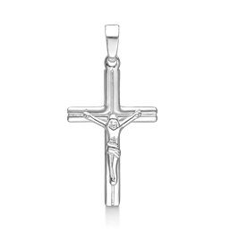 Kors vedhæng i sterling sølv med Kristus - 30 x 17 mm - Urma.dk