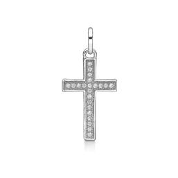 Kors vedhæng med zirconia - 22 x 14 mm - Urma.dk