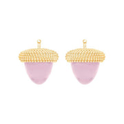 Kvartsglas agern form farve25 m/fg sølv - par - Urma.dk