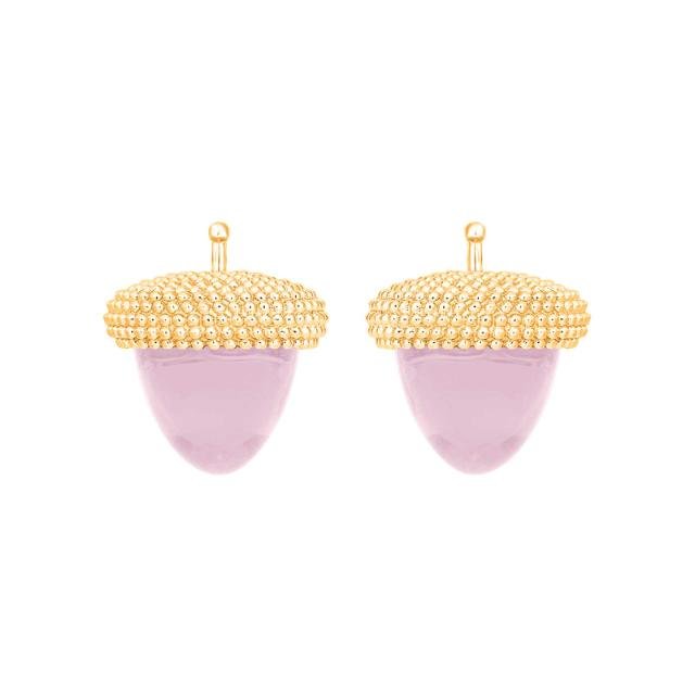 Kvartsglas agern form farve25 m/fg sølv - par - Urma.dk