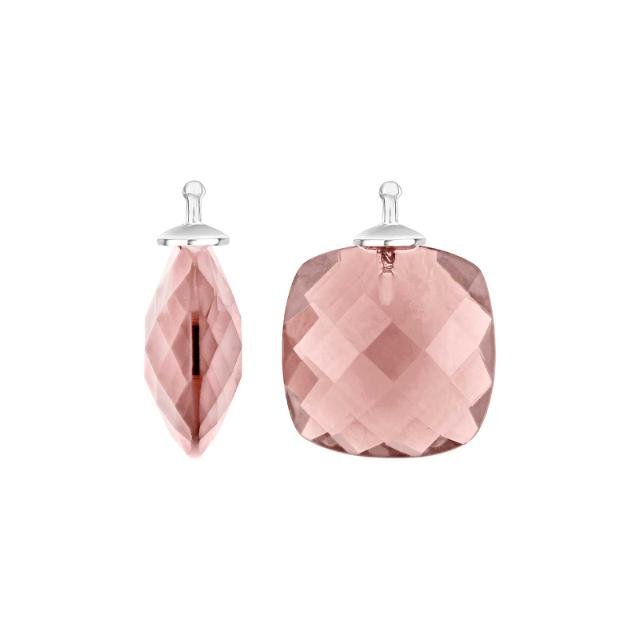 Kvartsglas facetteret farve12 m/rh sølv - par - Urma.dk