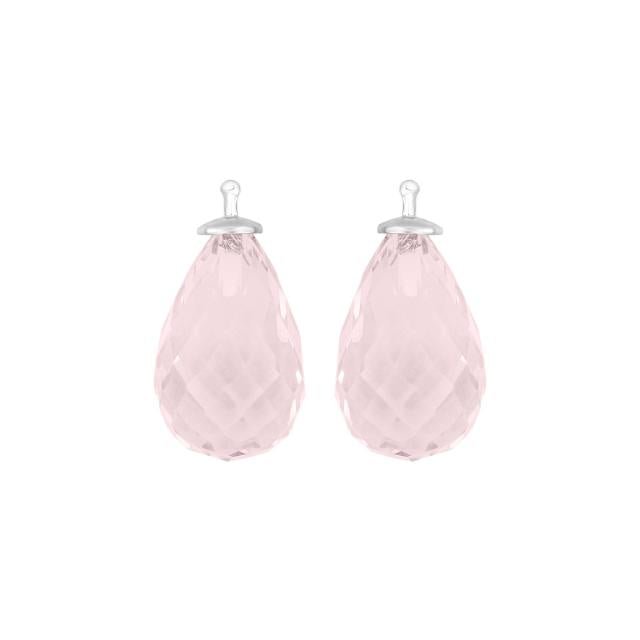 Kvartsglas facetteret farve25 m/rh sølv - par - Urma.dk