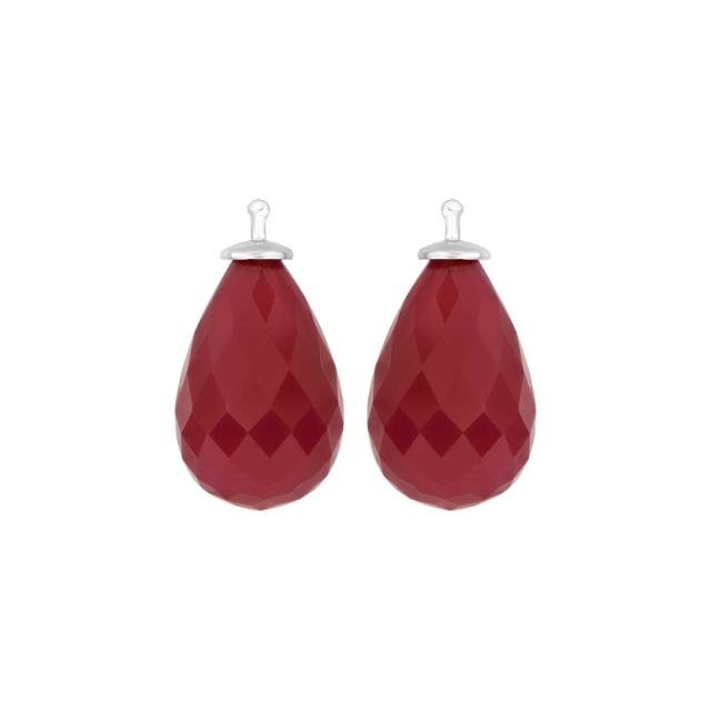 Kvartsglas facetteret farve28 m/rh sølv - par - Urma.dk