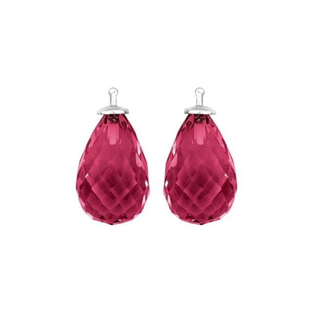 Kvartsglas facetteret farve30 m/rh sølv - par - Urma.dk