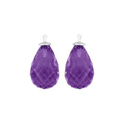 Kvartsglas facetteret farve32 m/rh sølv - par - Urma.dk