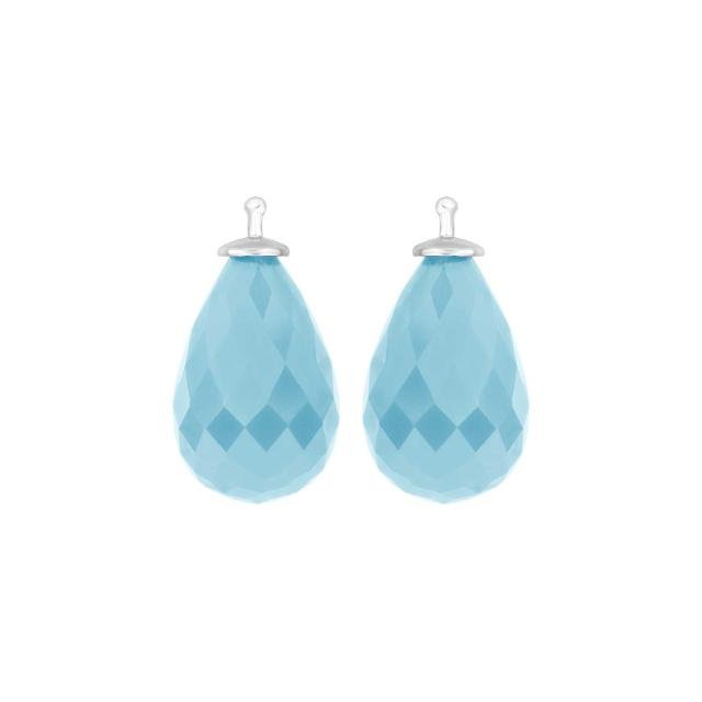 Kvartsglas facetteret farve35 m/rh sølv - par - Urma.dk