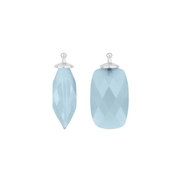 Kvartsglas facetteret farve35 m/rh sølv - par - Urma.dk