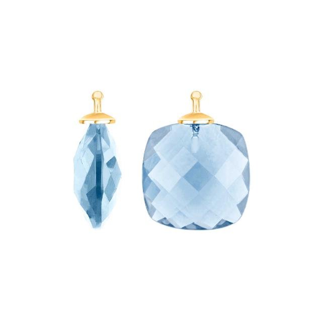 Kvartsglas facetteret farve36 m/fg sølv - par - Urma.dk