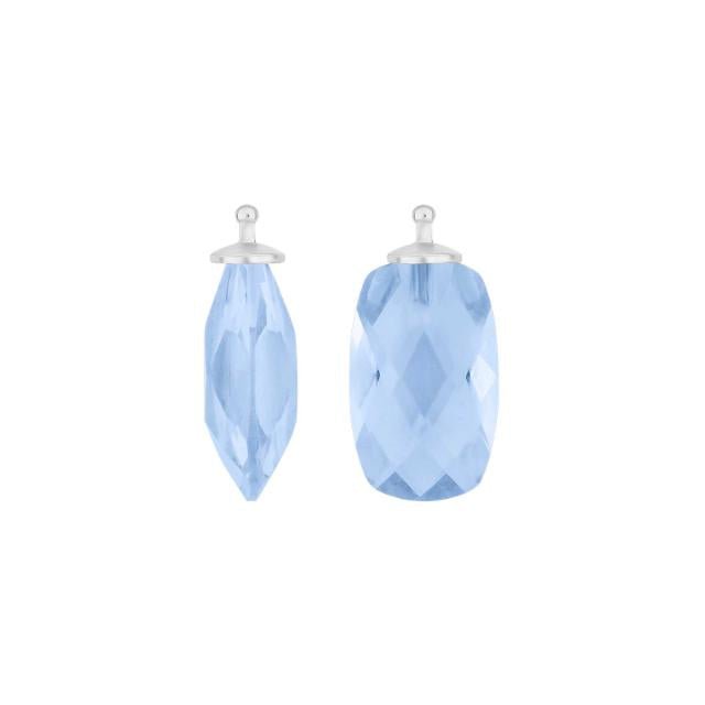 Kvartsglas facetteret farve36 m/rh sølv - par - Urma.dk