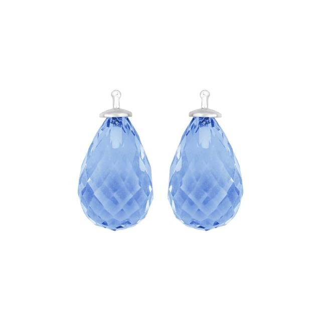 Kvartsglas facetteret farve36 m/rh sølv - par - Urma.dk