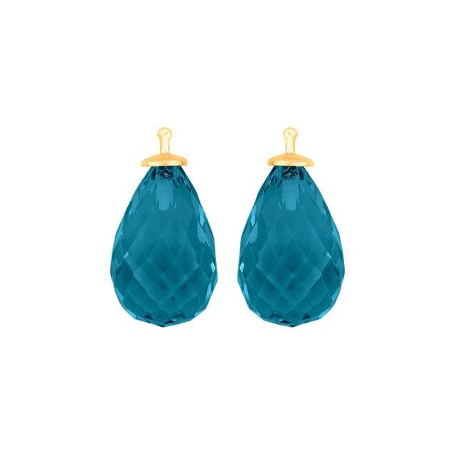 Kvartsglas facetteret farve42 m/fg sølv - par - Urma.dk