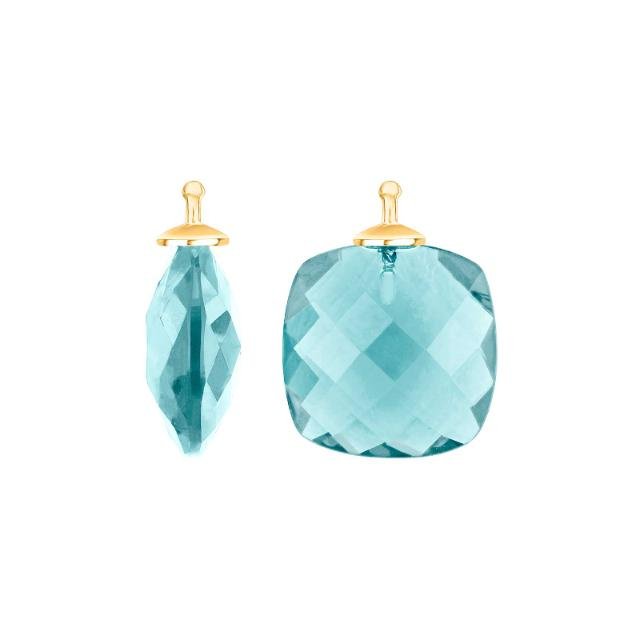 Kvartsglas facetteret farve47 m/fg sølv - par - Urma.dk