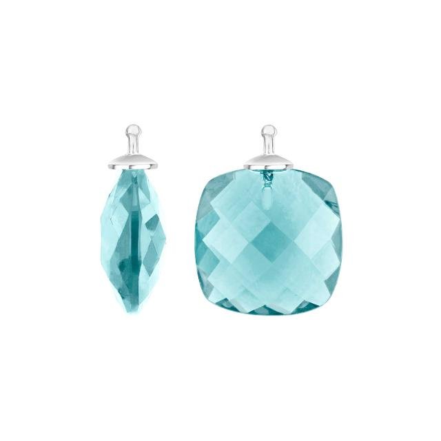 Kvartsglas facetteret farve47 m/rh sølv - par - Urma.dk