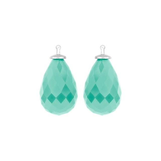 Kvartsglas facetteret farve49 m/rh sølv - par - Urma.dk