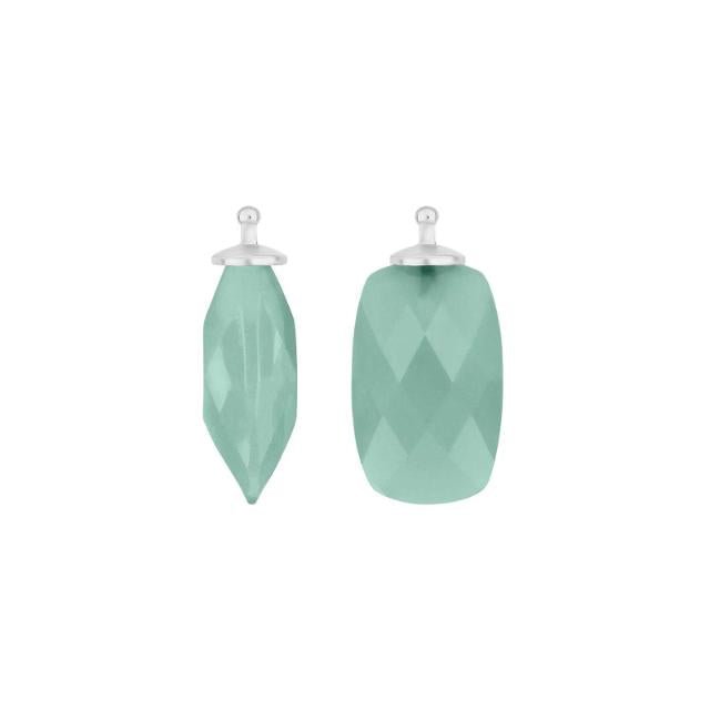 Kvartsglas facetteret farve49 m/rh sølv - par - Urma.dk