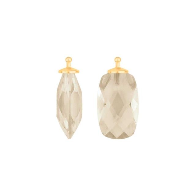 Kvartsglas facetteret farve66 m/fg sølv - par - Urma.dk