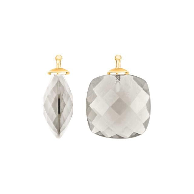 Kvartsglas facetteret farve66 m/fg sølv - par - Urma.dk