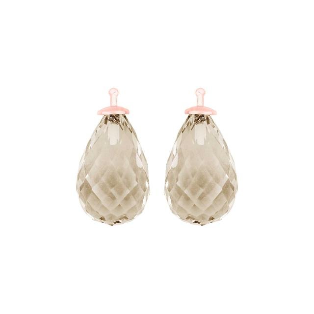 Kvartsglas facetteret farve66 m/rfg sølv - par - Urma.dk