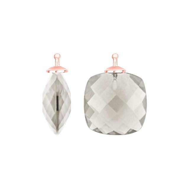 Kvartsglas facetteret farve66 m/rfg sølv - par - Urma.dk