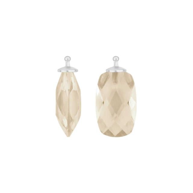 Kvartsglas facetteret farve66 m/rh sølv - par - Urma.dk