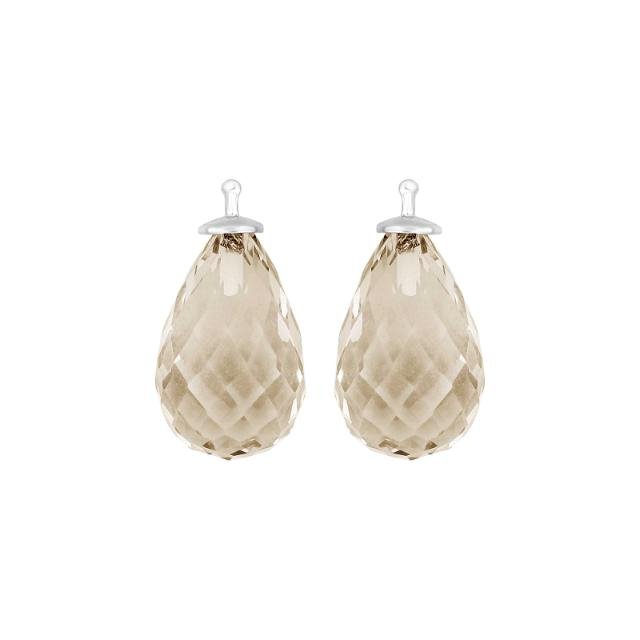 Kvartsglas facetteret farve66 m/rh sølv - par - Urma.dk