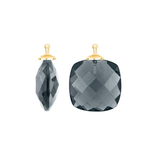 Kvartsglas facetteret farve91 m/fg sølv - par - Urma.dk