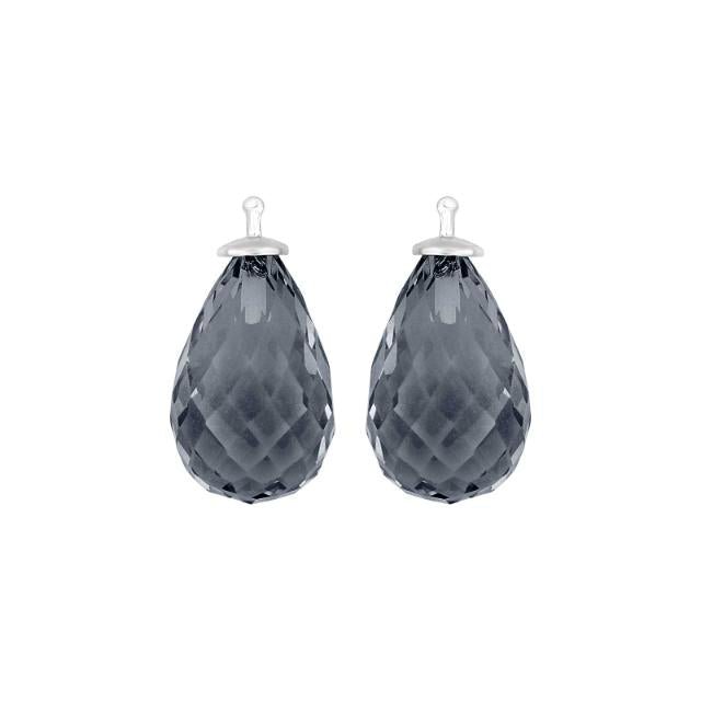 Kvartsglas facetteret farve91 m/rh sølv - par - Urma.dk