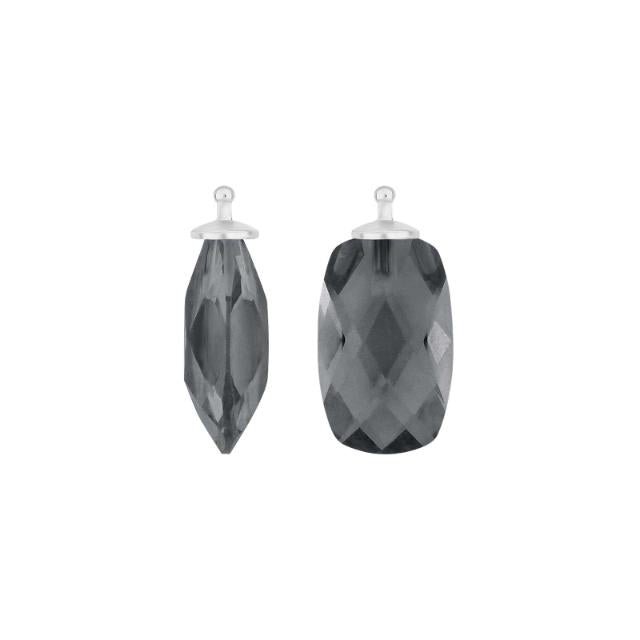 Kvartsglas facetteret farve91 m/rh sølv - par - Urma.dk